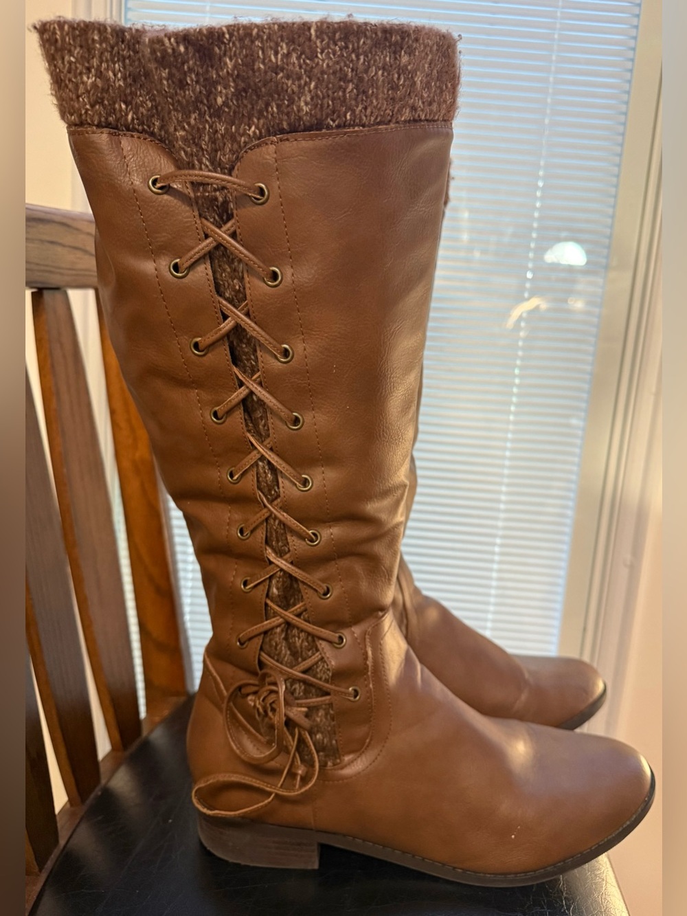 Torrid Women’s Brown Tall Lace-Up Boots Wide Width 11.5WW